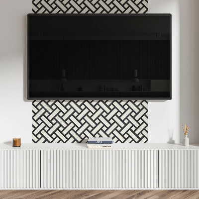Square tv wall panel Interwoven geometric pattern