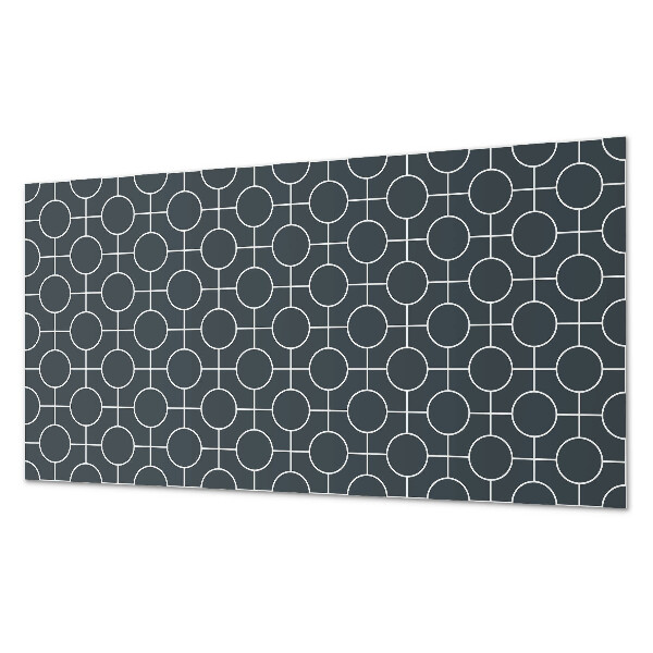 Square wall panel Geometric pattern of circles and lines
