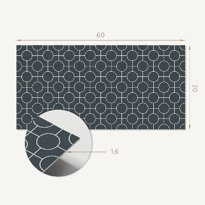 Square wall panel Geometric pattern of circles and lines