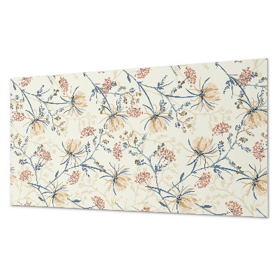 Square tv wall panel Floral pattern on the background