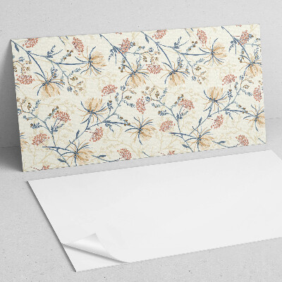 Square tv wall panel Floral pattern on the background
