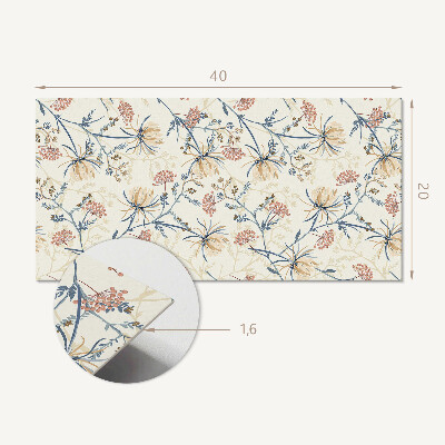 Square tv wall panel Floral pattern on the background