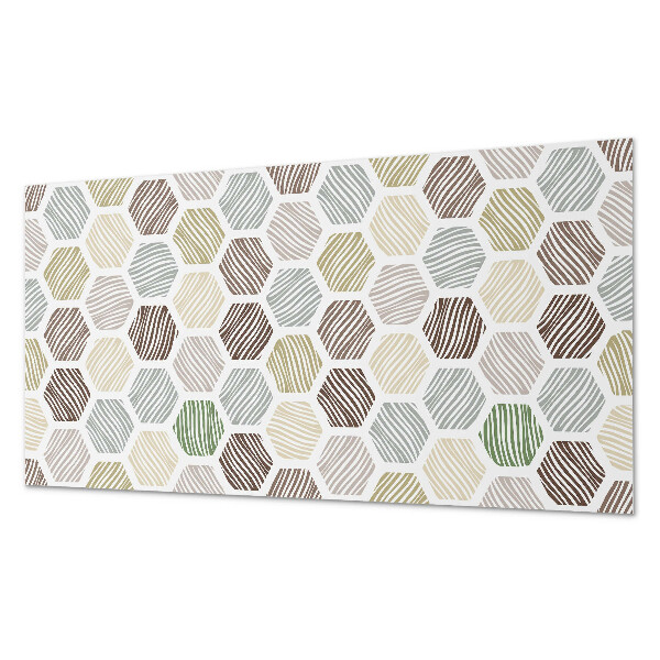 Square wall panel Hexagonal pattern with lines