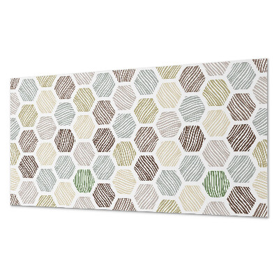 Square wall panel Hexagonal pattern with lines