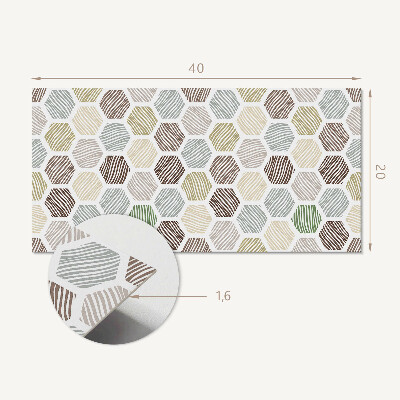 Square wall panel Hexagonal pattern with lines