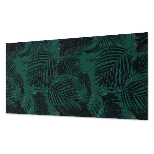 Square tv wall panel Palm leaves on the background