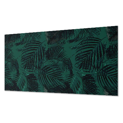 Square tv wall panel Palm leaves on the background