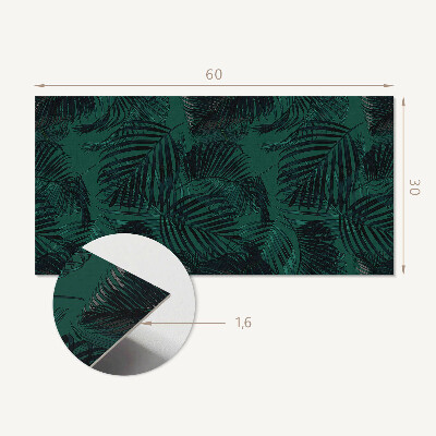 Square tv wall panel Palm leaves on the background