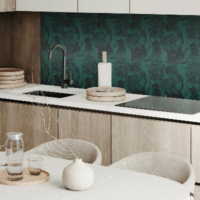 Square tv wall panel Palm leaves on the background