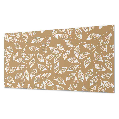 Square wall panel Leaves on a textured background