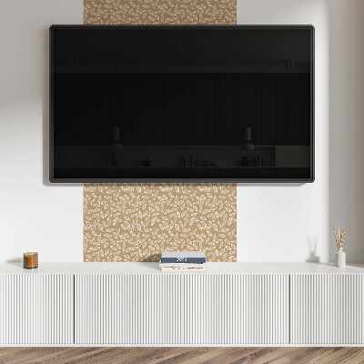 Square wall panel Leaves on a textured background