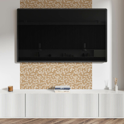 Square wall panel Leaves on a textured background