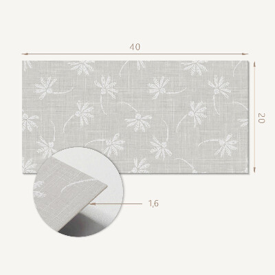 Square wall panel Floral pattern on the background