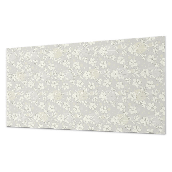 Square tv wall panel Floral pattern on the background