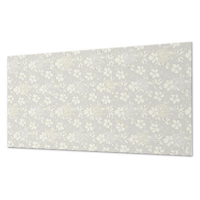 Square tv wall panel Floral pattern on the background