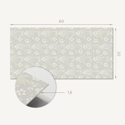 Square tv wall panel Floral pattern on the background