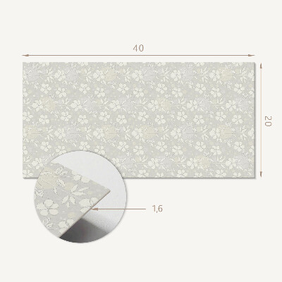 Square tv wall panel Floral pattern on the background
