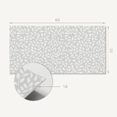 Square wall panel Delicate leaf pattern