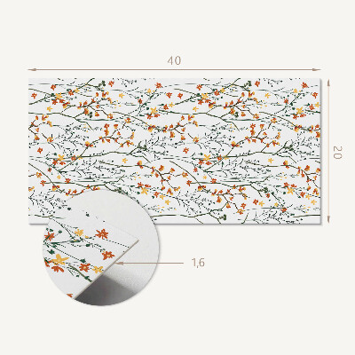 Square wall panel Floral pattern on the background