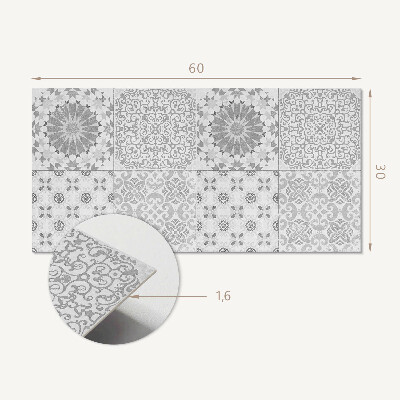 Square wall panel Geometric and floral patterns