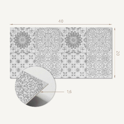 Square wall panel Geometric and floral patterns