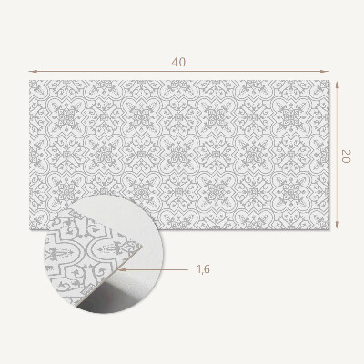 Square tv wall panel Floral pattern with ornaments