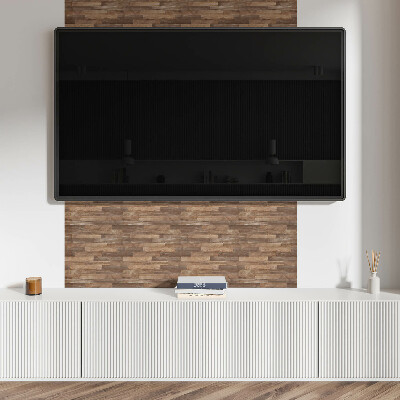 Square tv wall panel Floorboard pattern