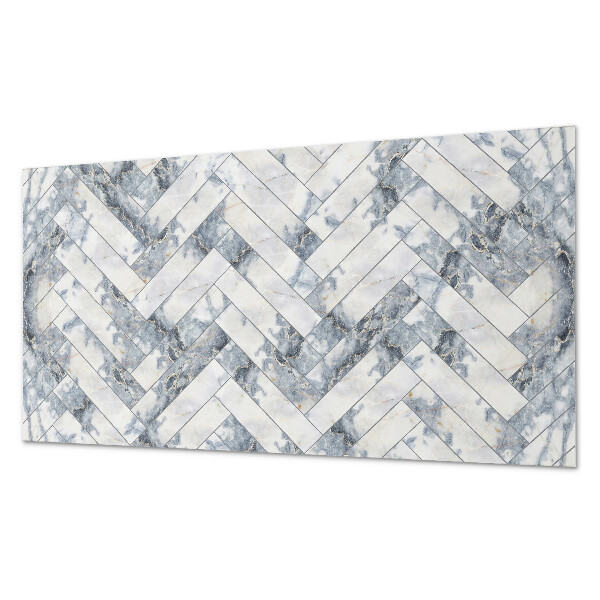 Square tv wall panel Marble herringbone pattern