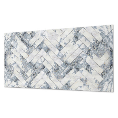 Square tv wall panel Marble herringbone pattern