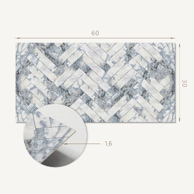 Square tv wall panel Marble herringbone pattern