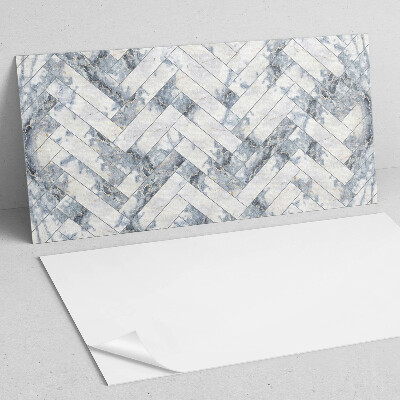 Square tv wall panel Marble herringbone pattern