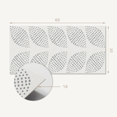 Square wall panel Leaf pattern with dots