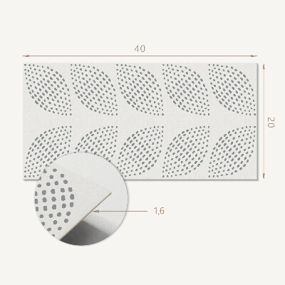 Square wall panel Leaf pattern with dots