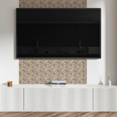 Square tv wall panel Herringbone pattern of boards
