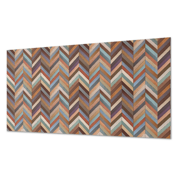 Square tv wall panel Herringbone wood pattern