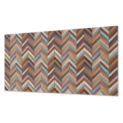 Square tv wall panel Herringbone wood pattern