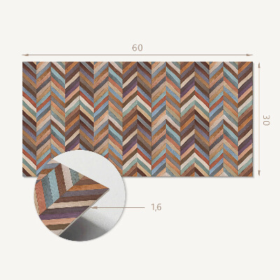 Square tv wall panel Herringbone wood pattern