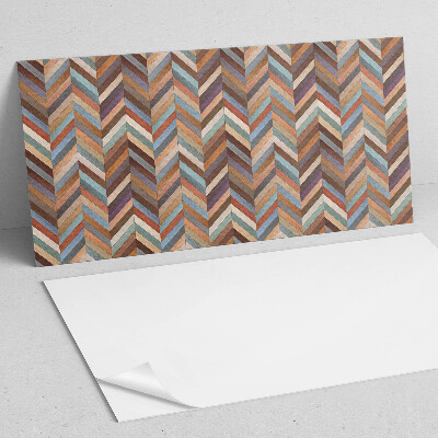 Square tv wall panel Herringbone wood pattern