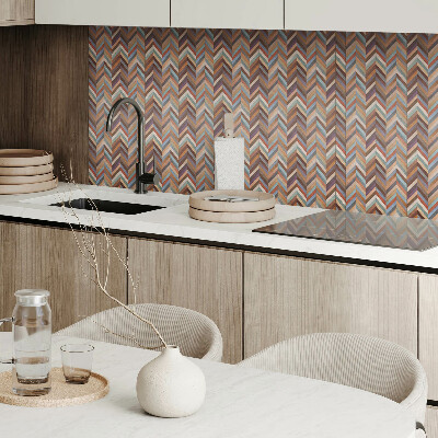 Square tv wall panel Herringbone wood pattern