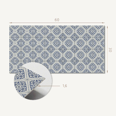 Square wall panel Pattern with floral motifs