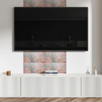 Square tv wall panel Abstract resin pattern