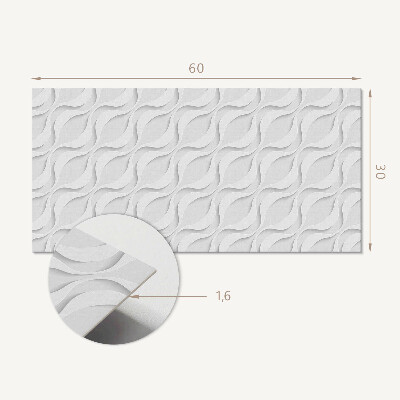 Square tv wall panel Waves in 3D