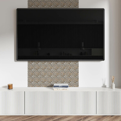 Pvc wall panel Pattern with wood circles