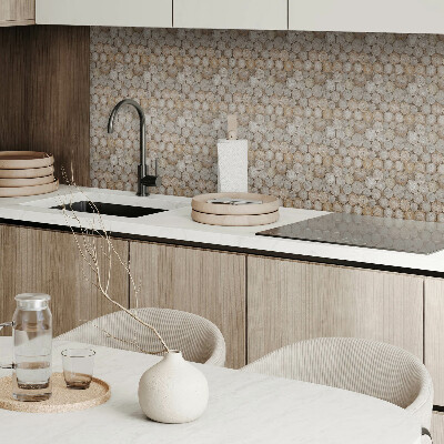 Pvc wall panel Pattern with wood circles