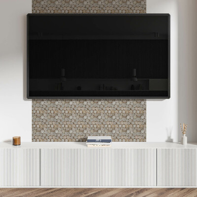 Pvc wall panel Pattern with wood circles