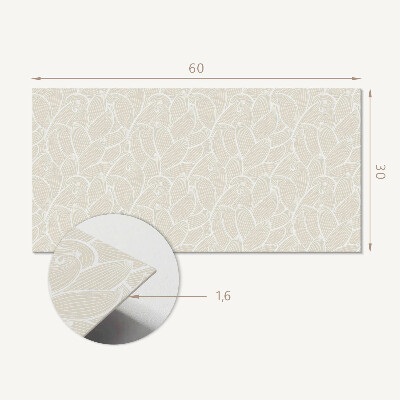 Square tv wall panel Leaf pattern in waves