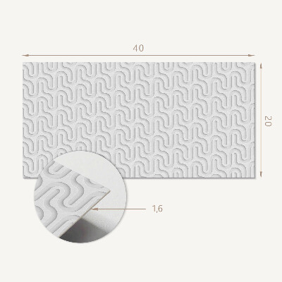 Square wall panel Waves in 3D texture