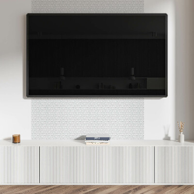 Square tv wall panel Waves with circles in the background