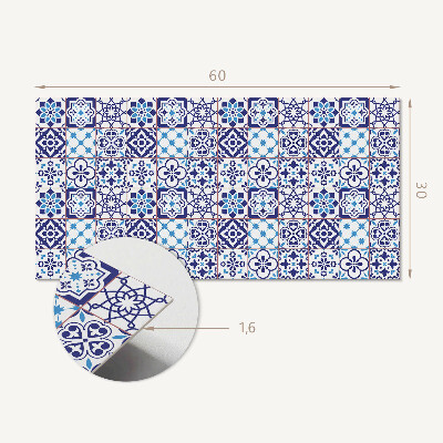 Square wall panel Mosaic pattern with flowers