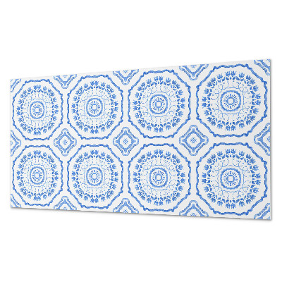 Square wall panel Floral pattern in circles